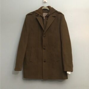 Men's Hooded Trench Coat in Dark Brown - Classic Tailored Style